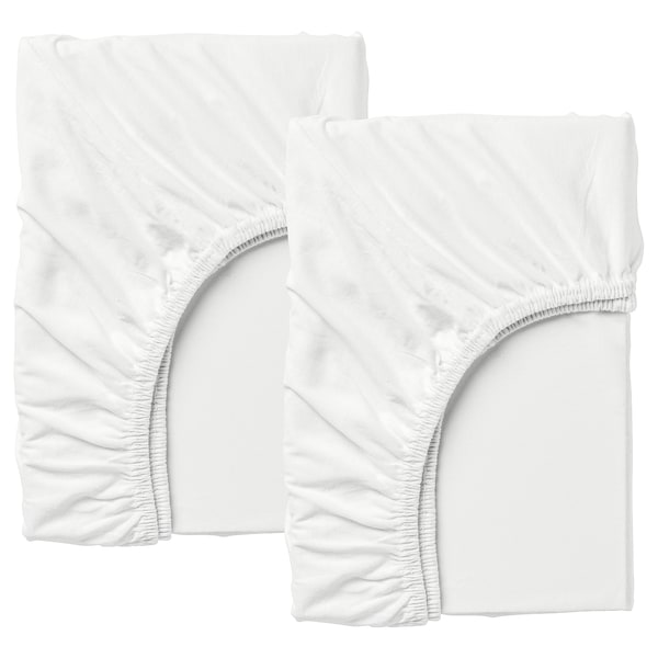 Простынь на резинке Сатин Белая