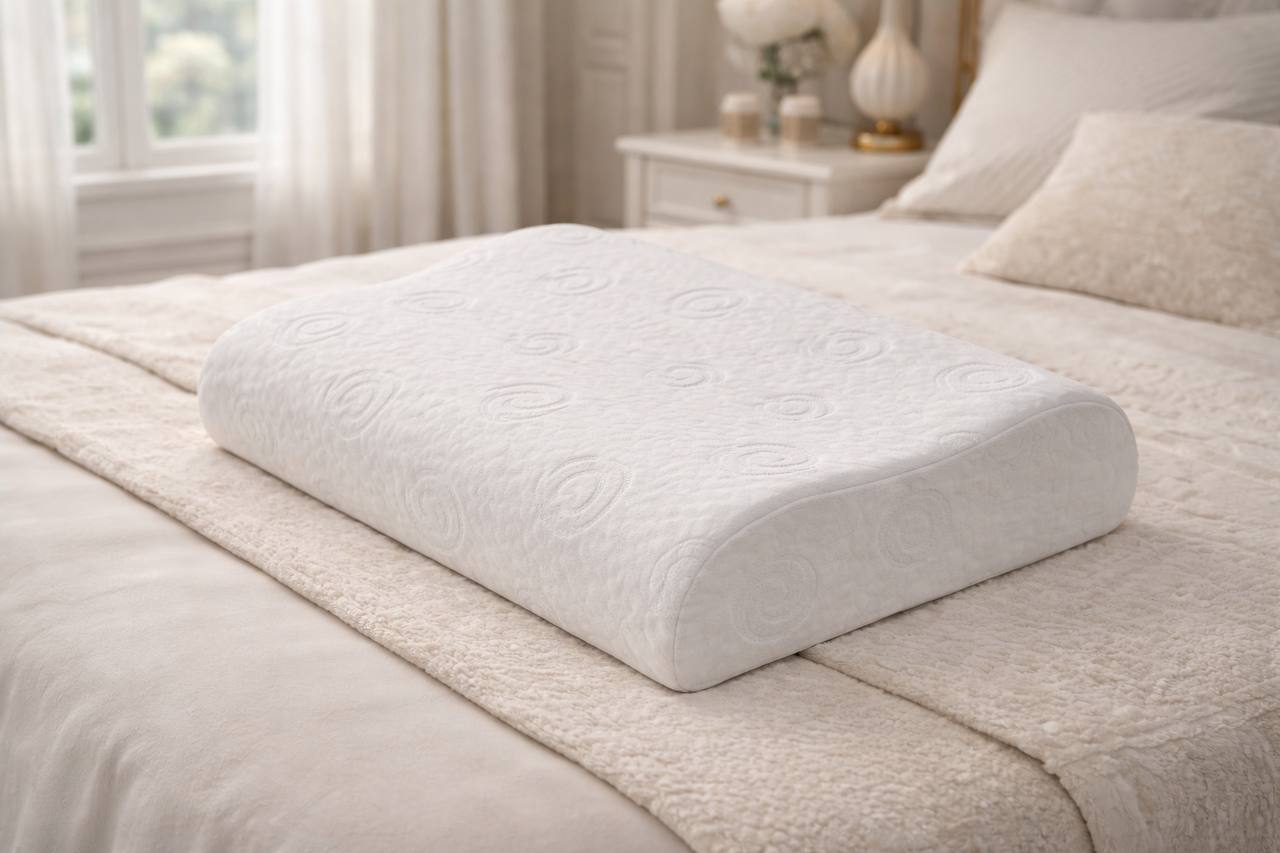 Ортопедическая подушка Классика Волна из пены Memory Foam волнообразной формы